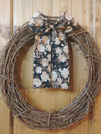 Black Floral Bow: Large Wreath or Garland Bow with Alligator Clip
