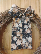 Black Floral Bow: Large Wreath or Garland Bow with Alligator Clip