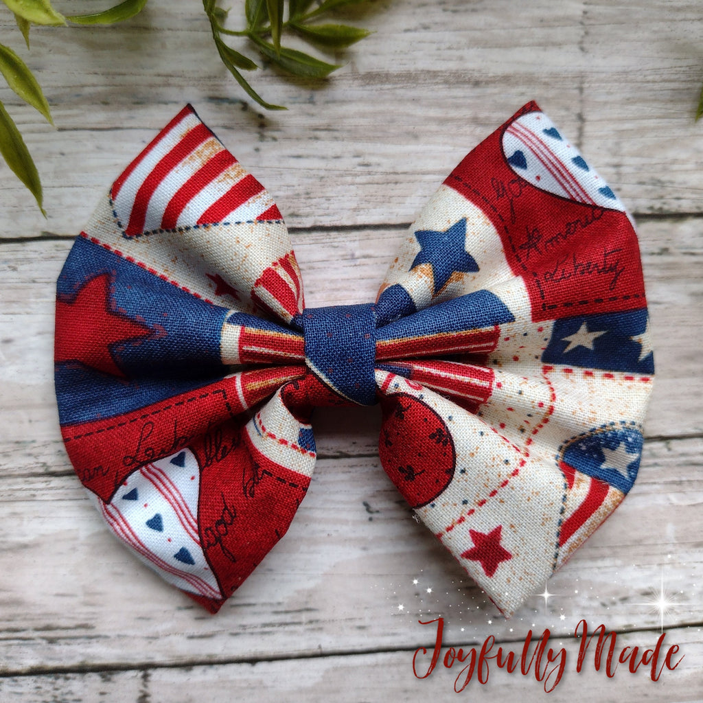 Americana Hair Bow, Patriotic 4th of July Headband