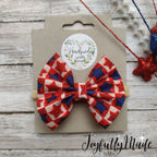 American Flag Hair Bow: Patriotic Fourth of July Headband