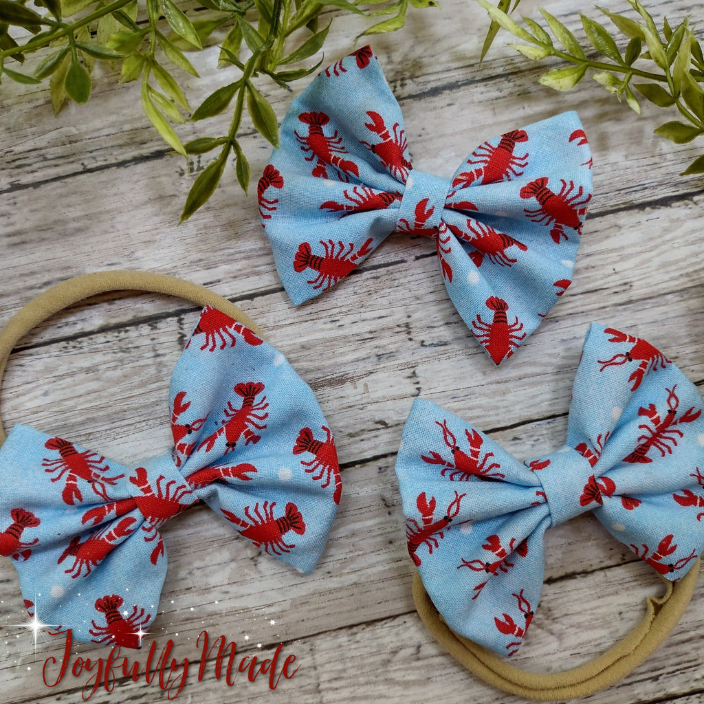 Lobster Hair Bow or Headband
