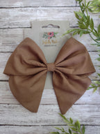 Brown Cotton Hair Bow, Headband, or Ornament