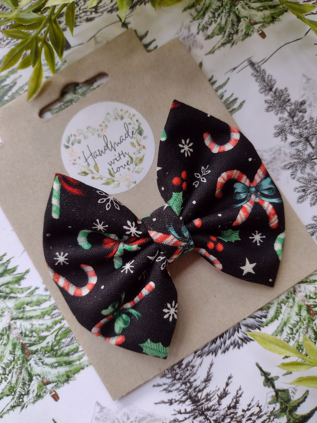 Candy Cane Hair Bow or Headband