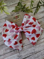 Valentine's Day Hair Bow: Handmade Cotton Sailor Bow