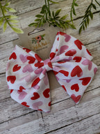 Valentine's Day Hair Bow: Handmade Cotton Sailor Bow