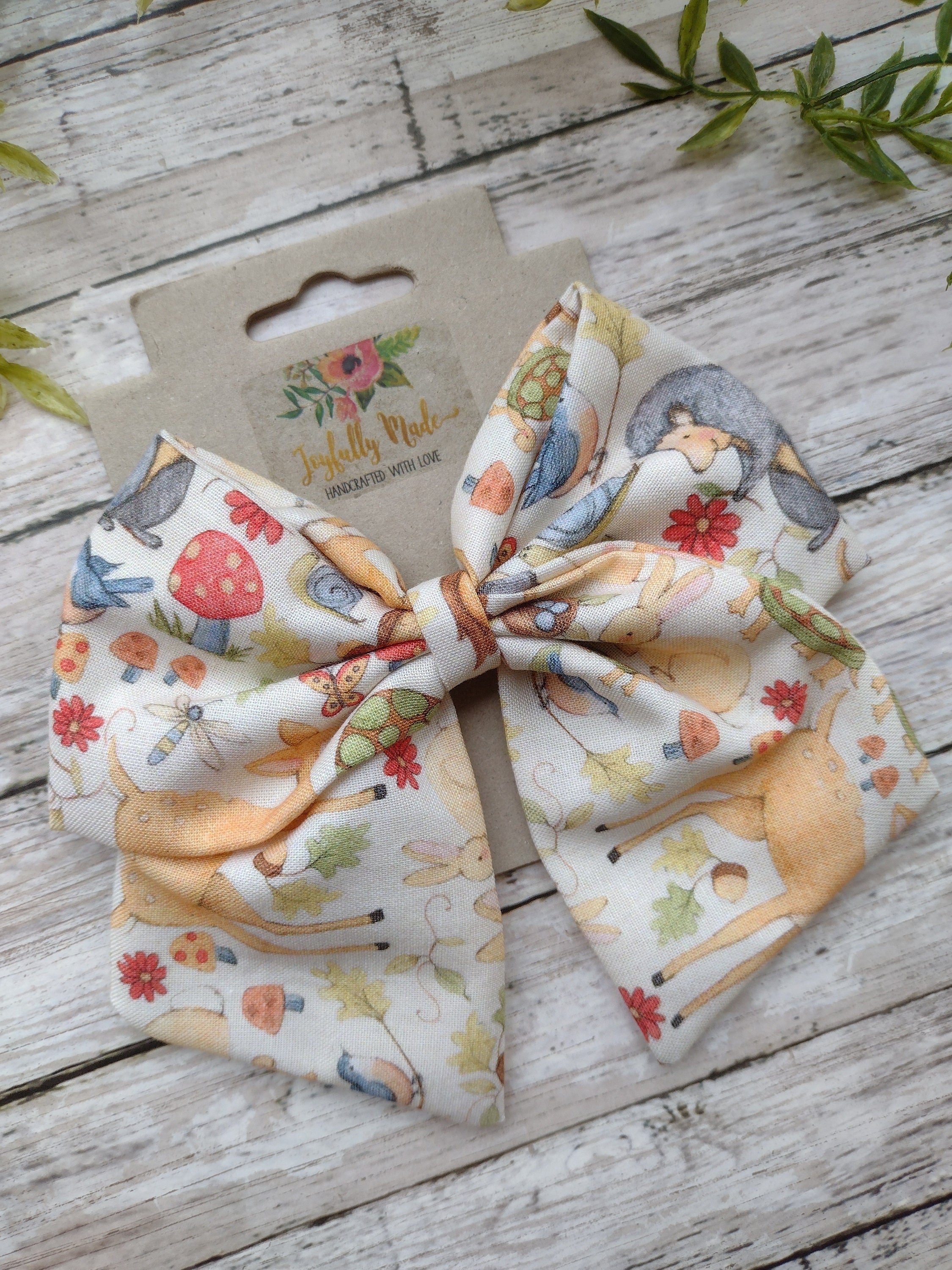 Woodland Animal Hair Bow, Headband, and Ornament
