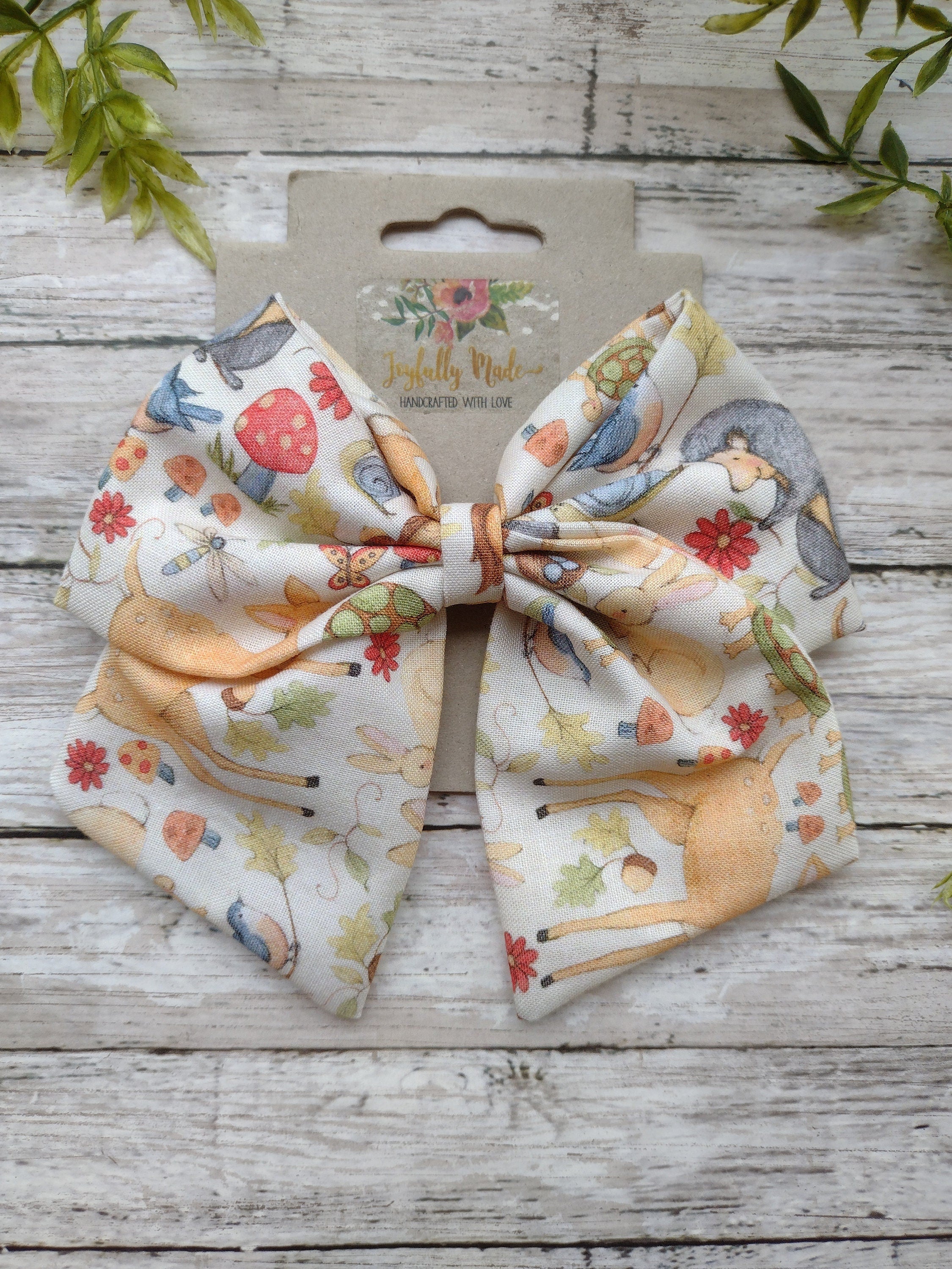 Woodland Animal Hair Bow, Headband, and Ornament