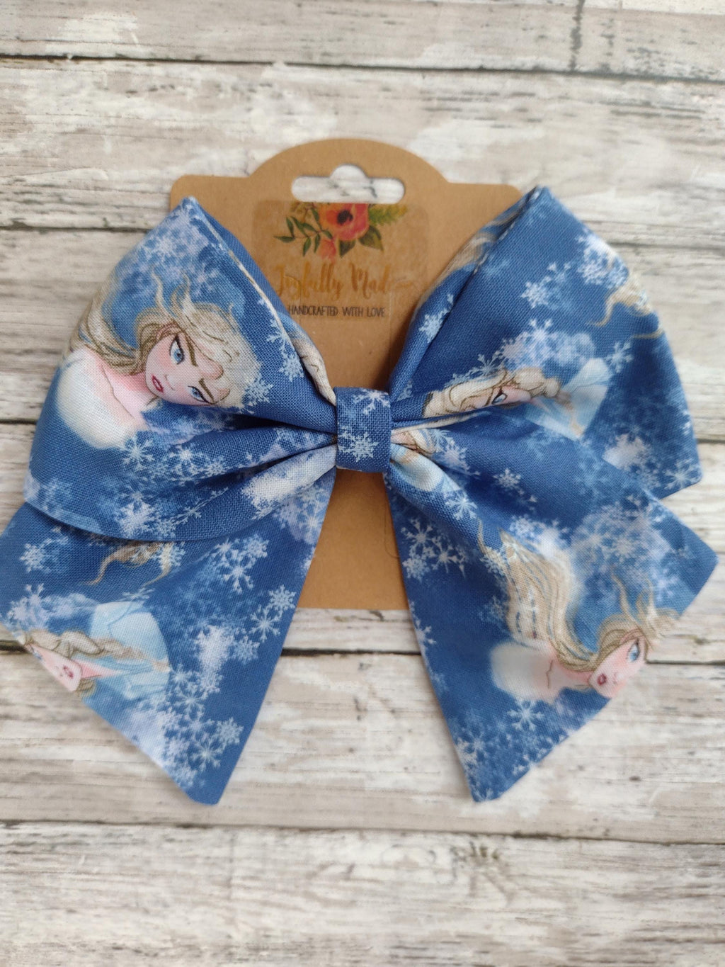 Elsa Frozen Fabric Hair Bow or Headband