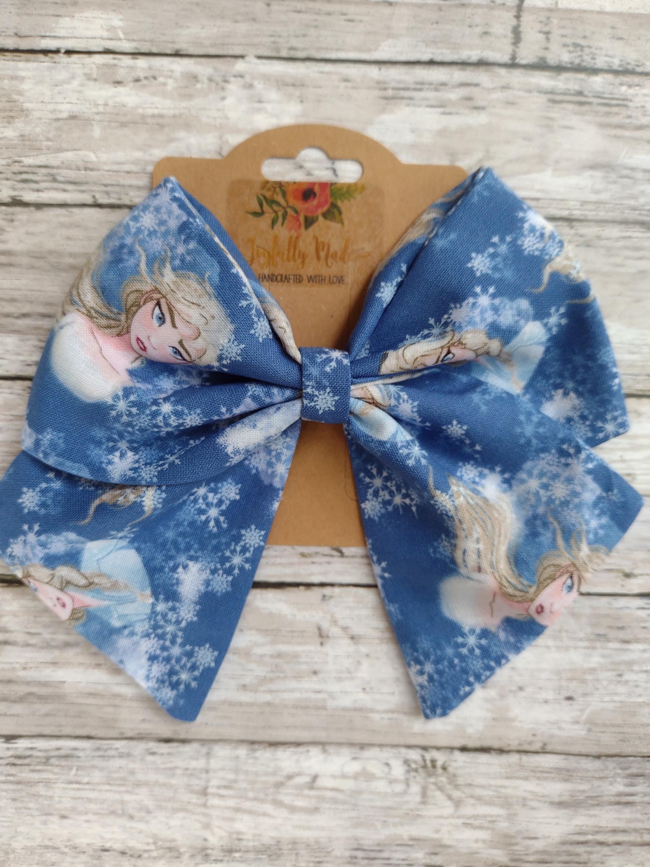 Elsa Frozen Fabric Hair Bow or Headband