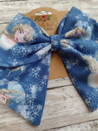 Elsa Frozen Fabric Hair Bow or Headband