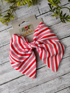 Candy Cane Hair Bow: Christmas Peppermint Clip, Headband or Ornament