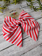 Candy Cane Hair Bow: Christmas Peppermint Clip, Headband or Ornament