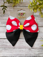 Minnie Mouse Inspired Hair Bow: Handmade Cotton Fabric Coquette Style