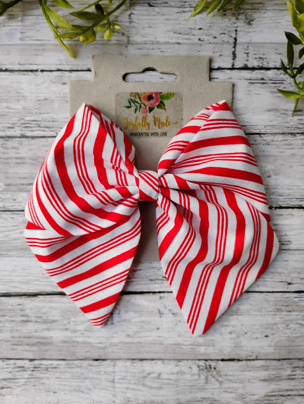 Candy Cane Hair Bow: Christmas Peppermint Clip, Headband or Ornament