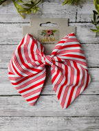 Candy Cane Hair Bow: Christmas Peppermint Clip, Headband or Ornament