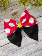 Minnie Mouse Inspired Hair Bow: Handmade Cotton Fabric Coquette Style