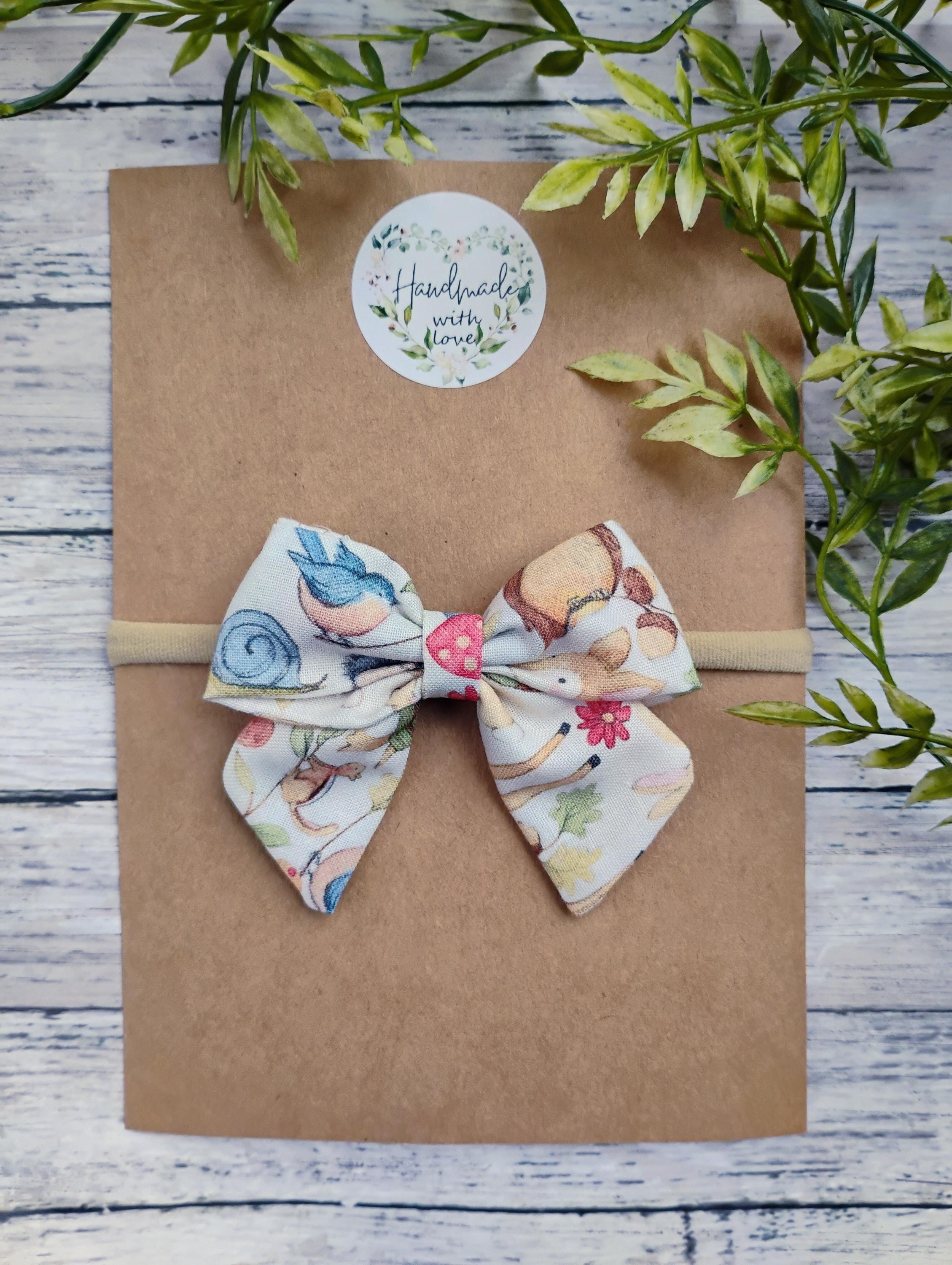 Woodland Animal Baby Hair Bow or Infant Headband