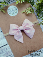 Pink Polka Dot Baby Headband or Hair Bow