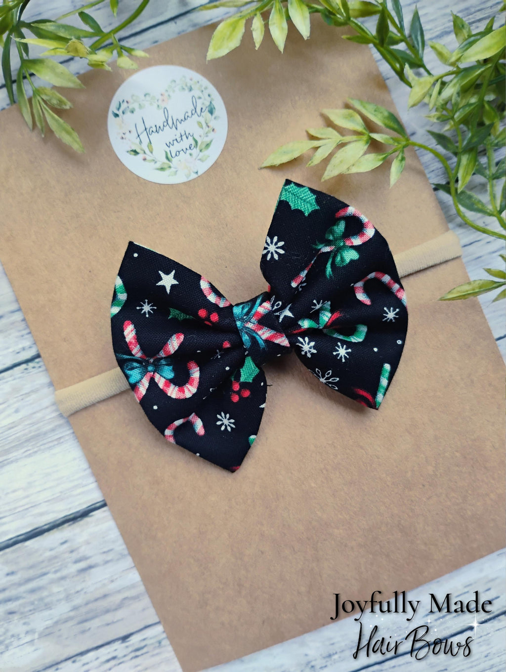 Candy Cane Hair Bow or Headband