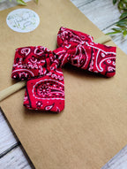Red Bandana Baby Bow Headband or Hair Bow