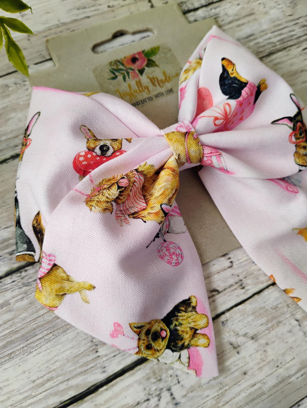 Valentine's Dog Hair Bow: Puppy Love Cotton Sailor Bow