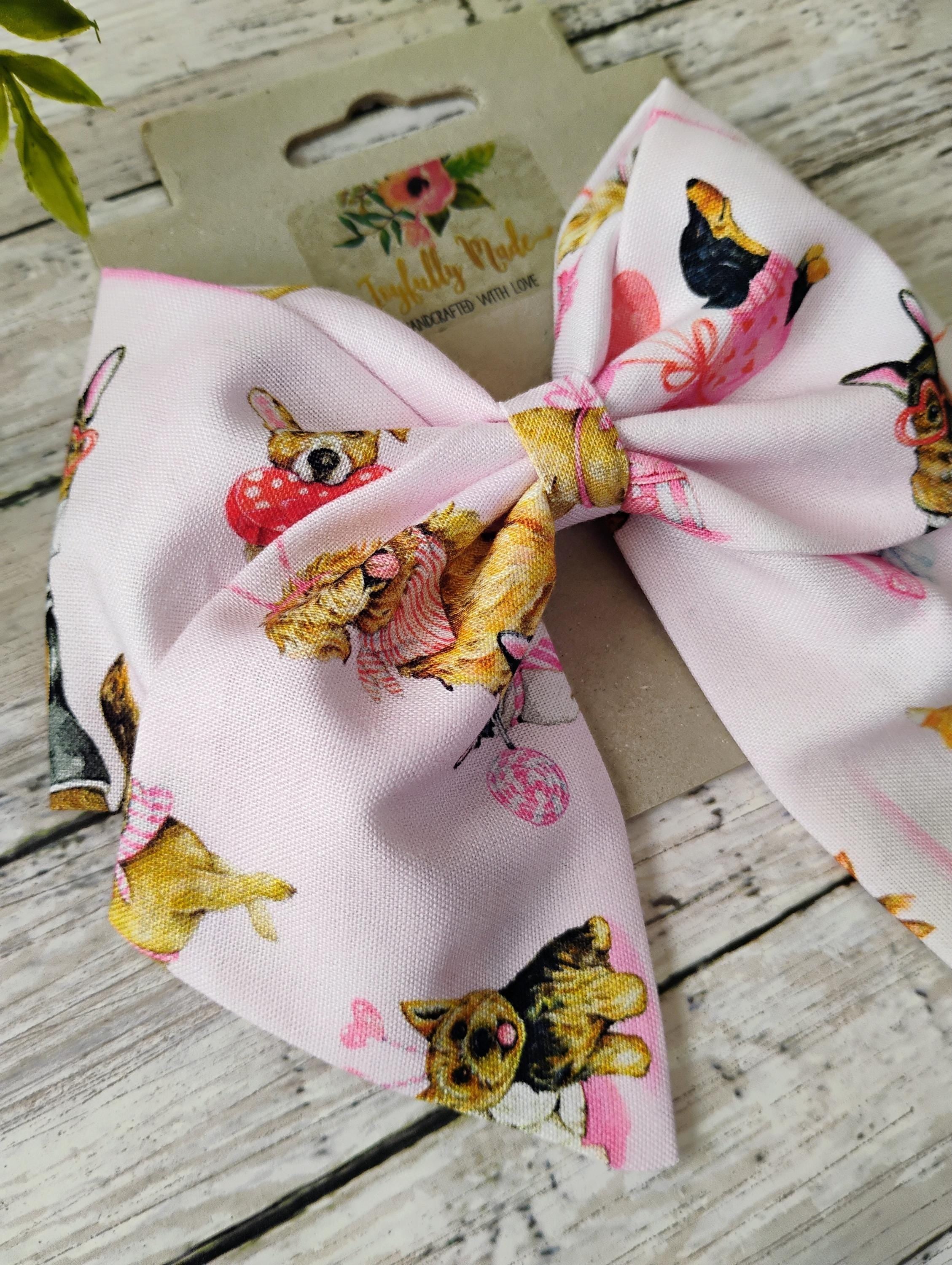 Valentine's Dog Hair Bow: Puppy Love Cotton Sailor Bow