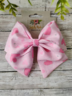 Pink Heart Hair Bow, Headband, or Ornament