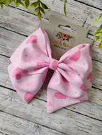 Pink Heart Hair Bow, Headband, or Ornament