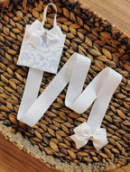 Blue Toile Hair Bow Holder: Handmade Organizer