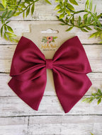 Wine Cotton Hair Bow, Headband, or Ornament