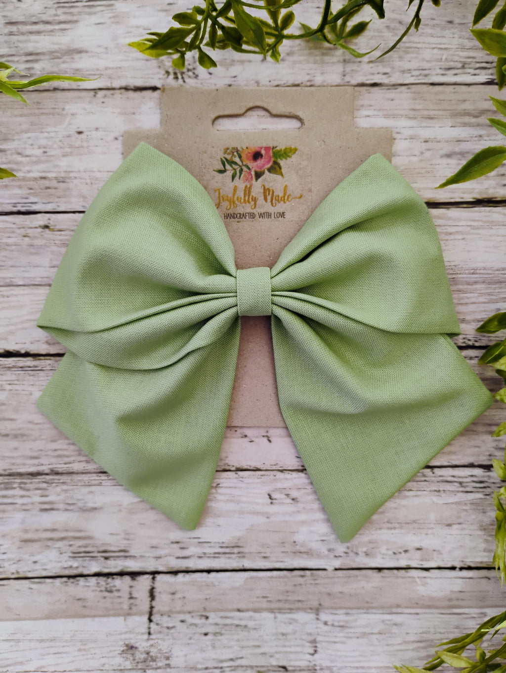 Light Sage Green Hair Bow, Headband, and Ornament