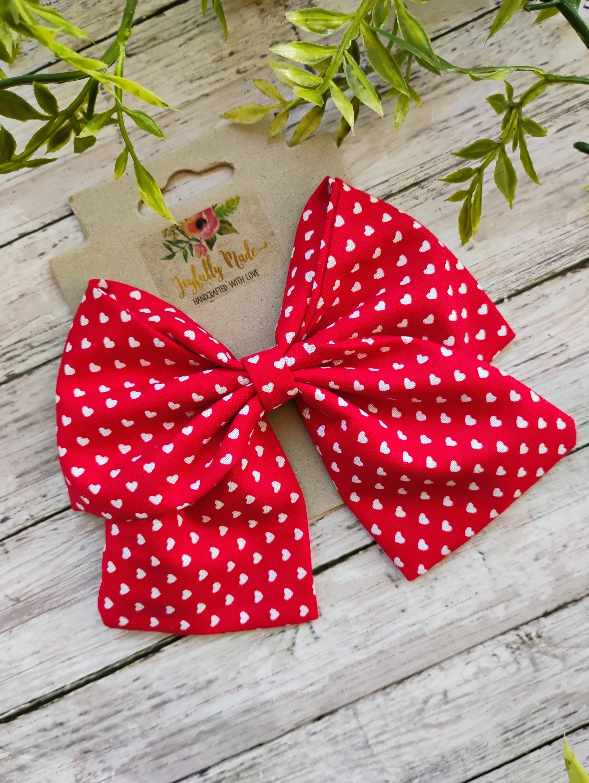Red Heart Hair Bow, Headband, or Ornament