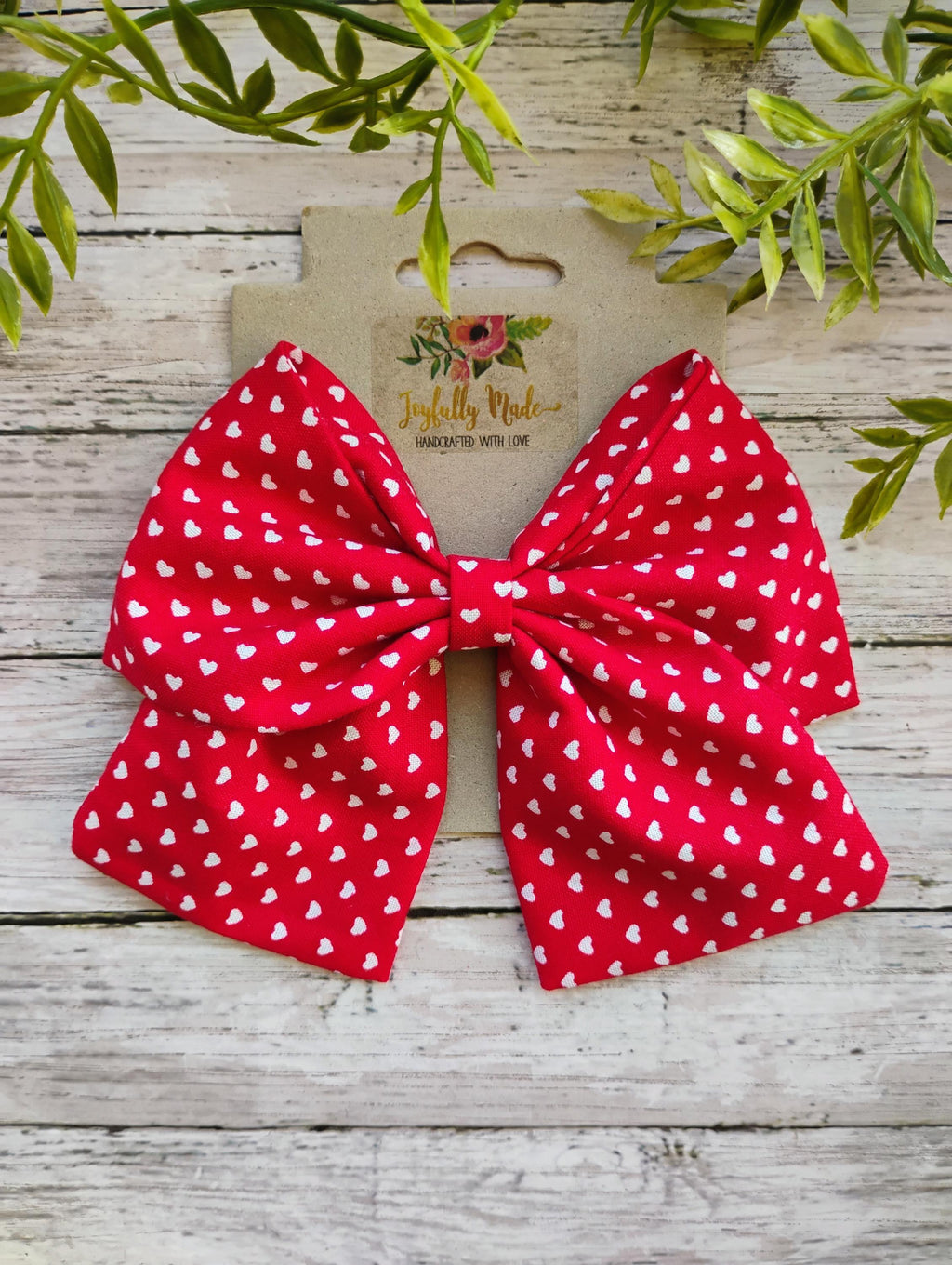 Red Heart Hair Bow, Headband, or Ornament