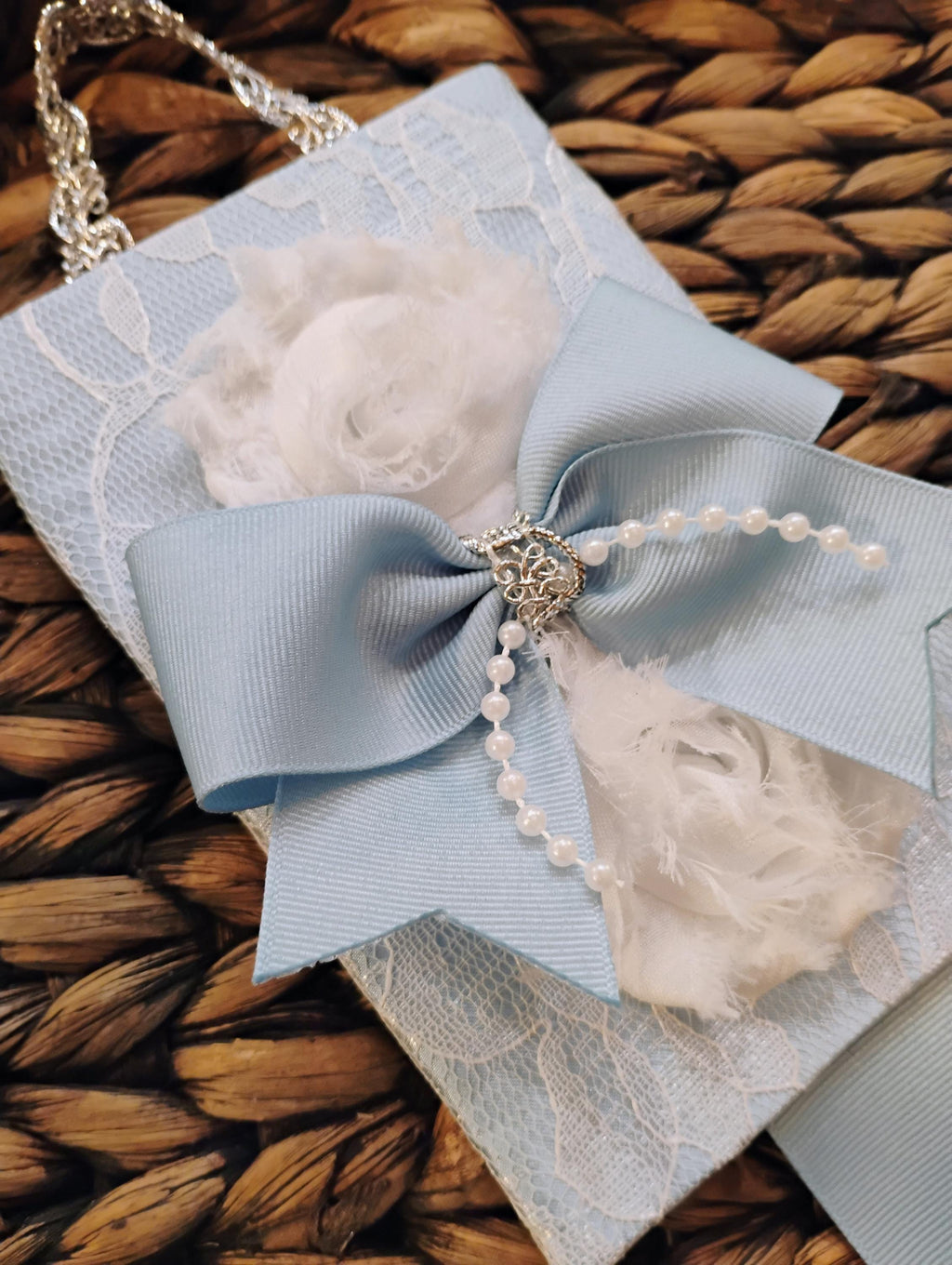 Cinderella Hair Bow Holder: Shabby Chic Organizer with Pearls