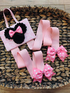 Minnie Mouse Inspired Hair Bow Holder: Pink Lace Organizer