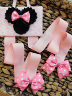 Minnie Mouse Inspired Hair Bow Holder: Pink Lace Organizer