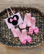 Minnie Mouse Inspired Hair Bow Holder: Pink Lace Organizer