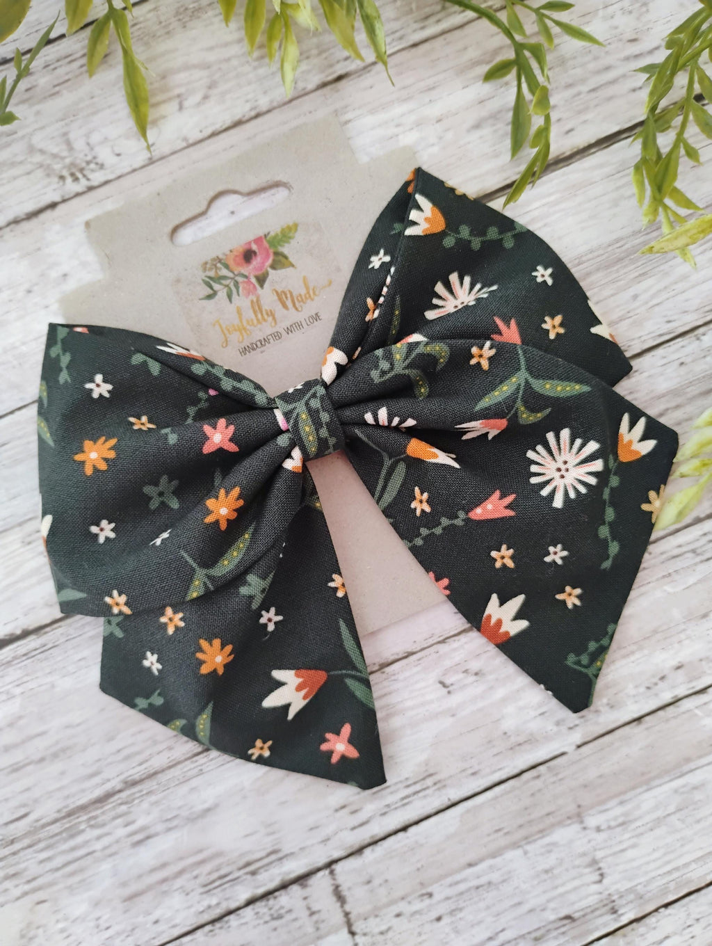 Green Wildflower Hair Bow, Headband, or Ornament