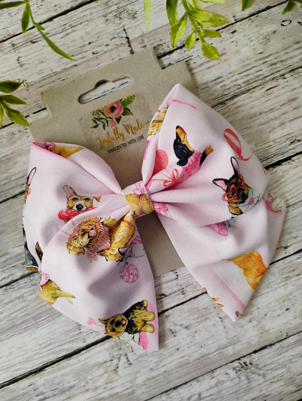 Valentine's Dog Hair Bow: Puppy Love Cotton Sailor Bow