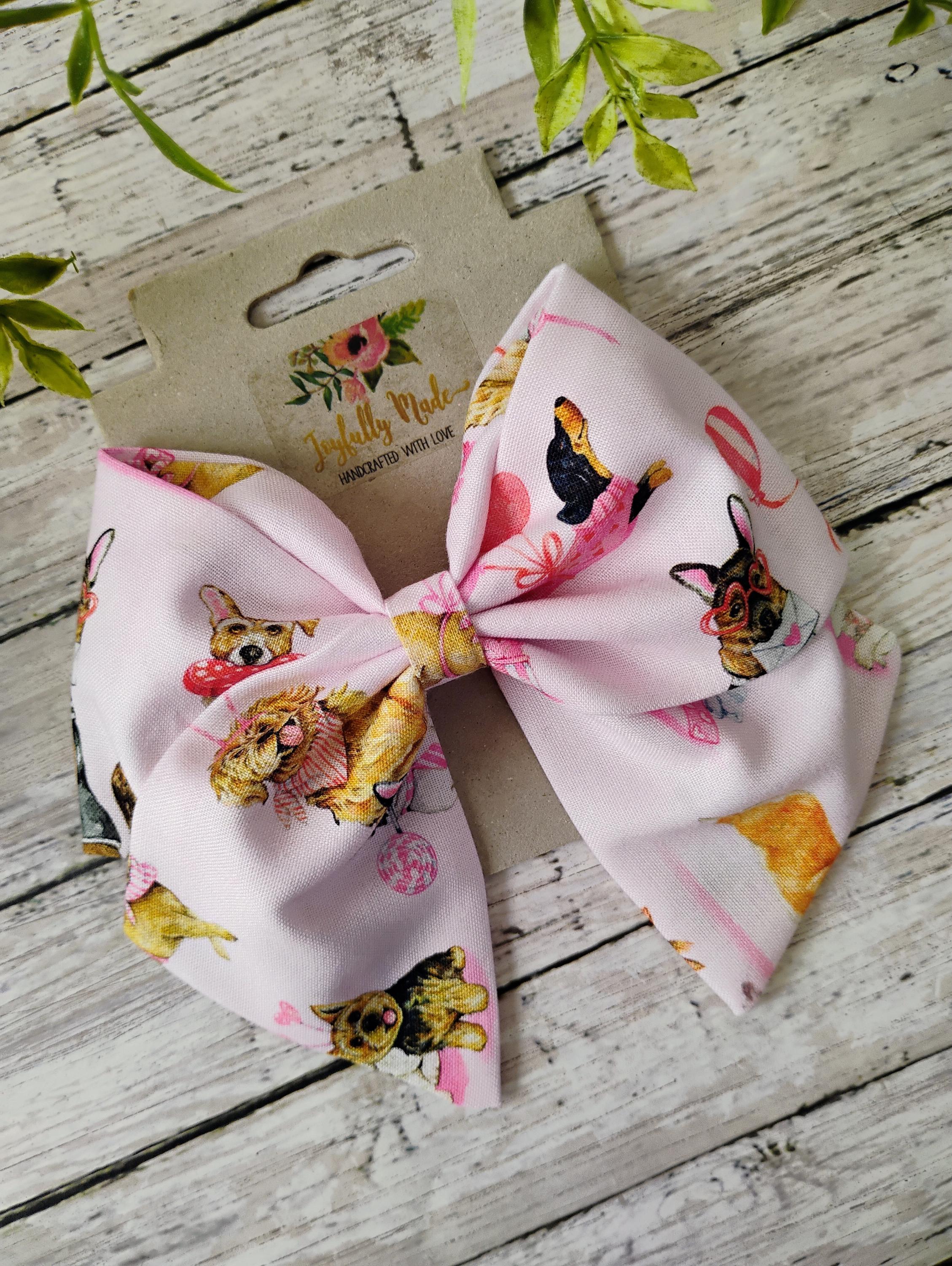 Valentine's Dog Hair Bow: Puppy Love Cotton Sailor Bow
