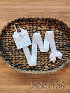 Blue Toile Hair Bow Holder: Handmade Organizer