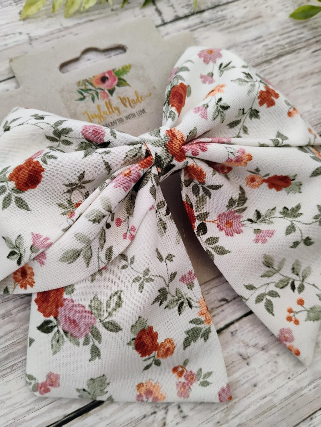 Country Floral Fabric Hair Bow, Headband, or Ornament