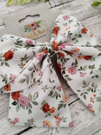 Country Floral Fabric Hair Bow, Headband, or Ornament