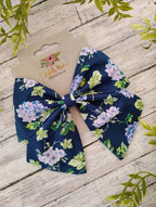 Hydrangea Sailor Bow: Floral Cotton Hair Clip or Headband