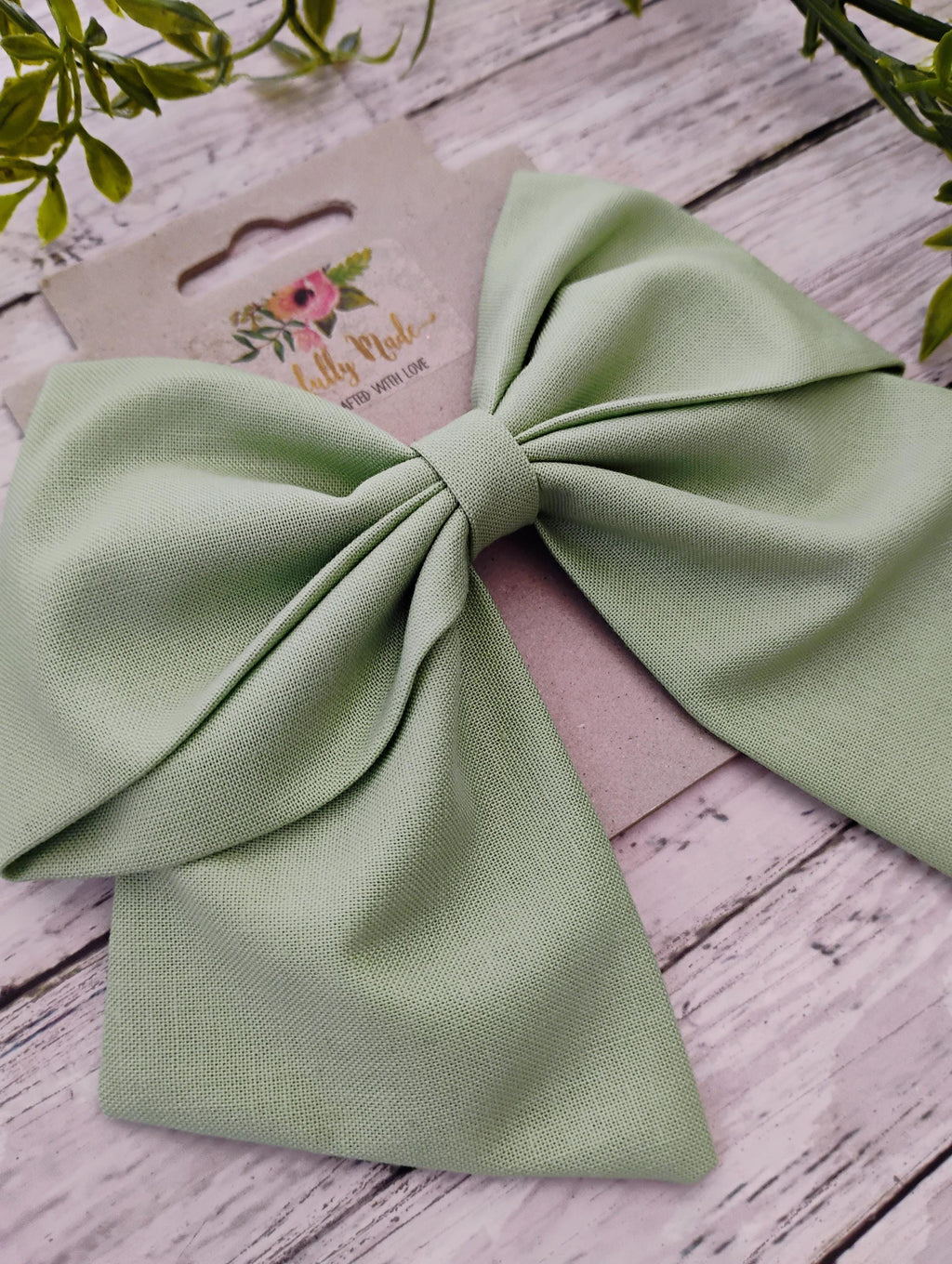 Light Sage Green Hair Bow, Headband, and Ornament