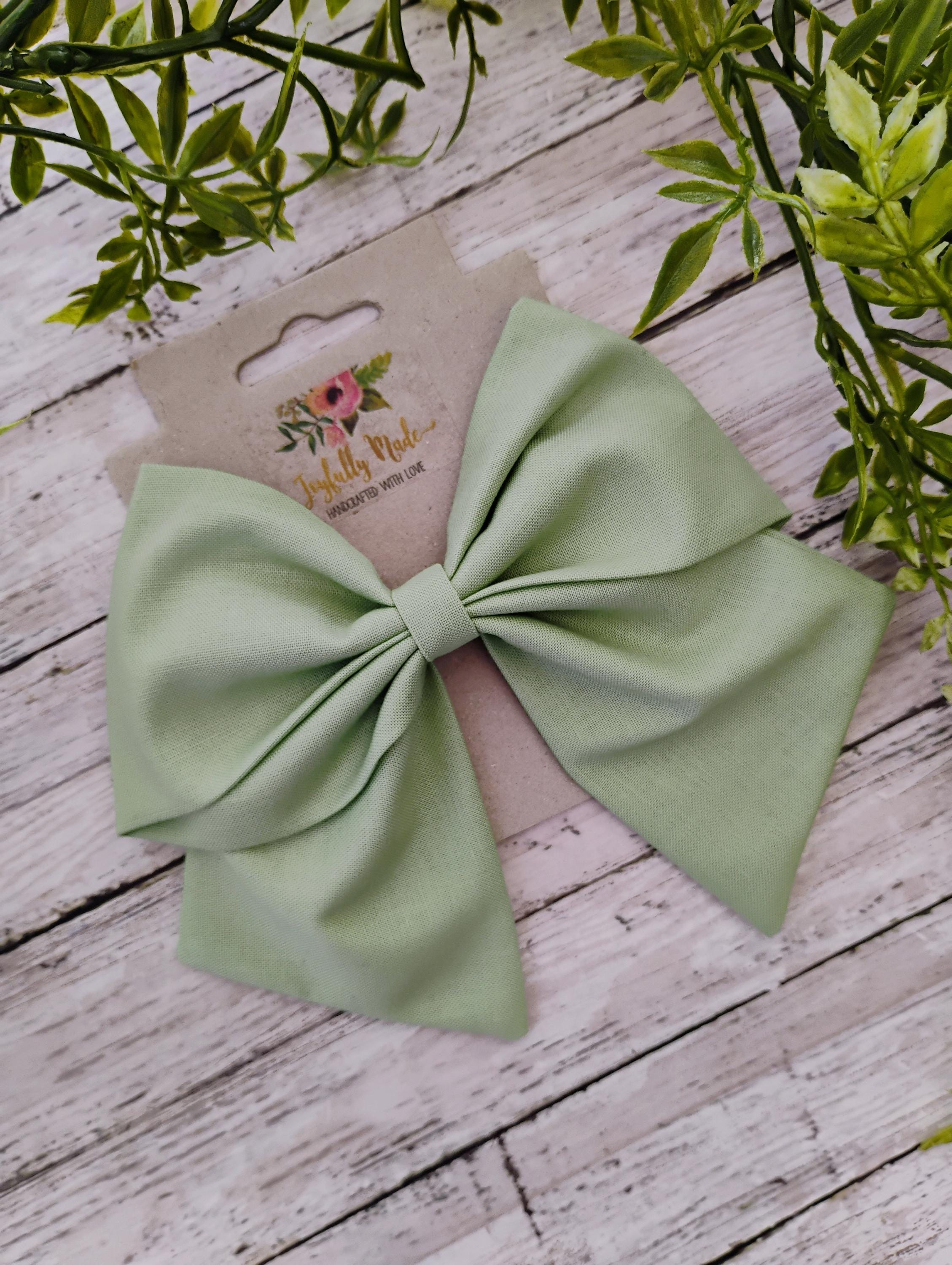 Light Sage Green Hair Bow, Headband, and Ornament
