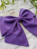 Purple Cotton Hair Bow, Headband, or Ornament