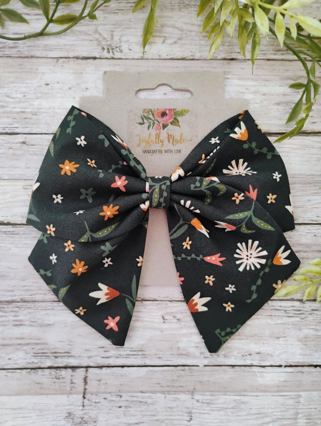 Green Wildflower Hair Bow, Headband, or Ornament
