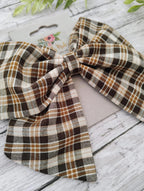 Brown Plaid Hair Bow, Headband, or Ornament