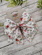 Country Floral Fabric Hair Bow, Headband, or Ornament